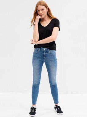 GAP Denim Universal Legging Jeans 16/33L Long Medium Wash Skinny Stretch